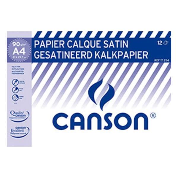 Papier Calque Canson Format 24 X 32 Cm - Qualité Satin, Pour Le Dessin, Le Tracé Et Les Loisirs Créatifs