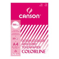 BLOC DESSIN COLORLINE  CANSON 150GR DIN A4 20FLS
