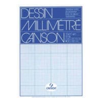 BLOC MILLIMETRE CANSON BLEU A4 5OFLS