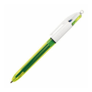 STYLO BILLE BIC 4 COUL.BIC FLUO