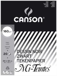 MI-TEINTE CANSON NOIR 24/32CM 20FLS