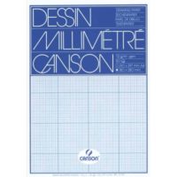 BLOC MILLIMETRE CANSON BLEU A4 5OFLS