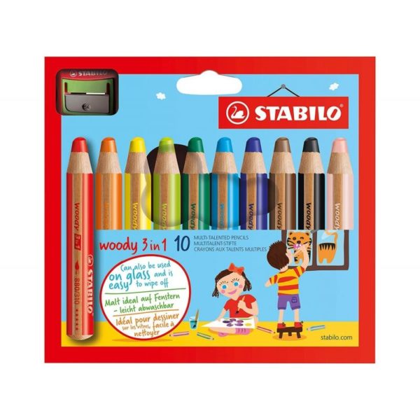 CRAYON STABILO WOODY 10 + TAILLE