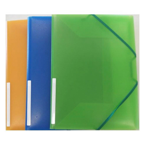 Farde à 3 rabats avec élastique A4 plastique turquoise - InterOffice.be