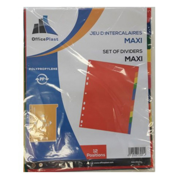 INTERCALAIRE OFFICEPLAST POLYPRO 12  POSITIONS MAXI