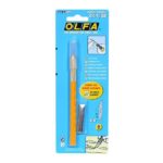 Standard art knife with pen type contoured handle and quick-spin blade change. Package includes 5 sp