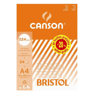 BRISTOL CANSON 21/29.7 CM 224GR 20F + 4 GRATUITES